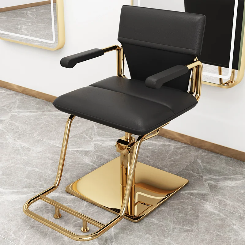 Golden Salon Chair Swivel Ergonomic Footrest Luxury Stylist Barbers Armchairs Aesthetic Friseurstuhl Barber Equipment MQ50BC