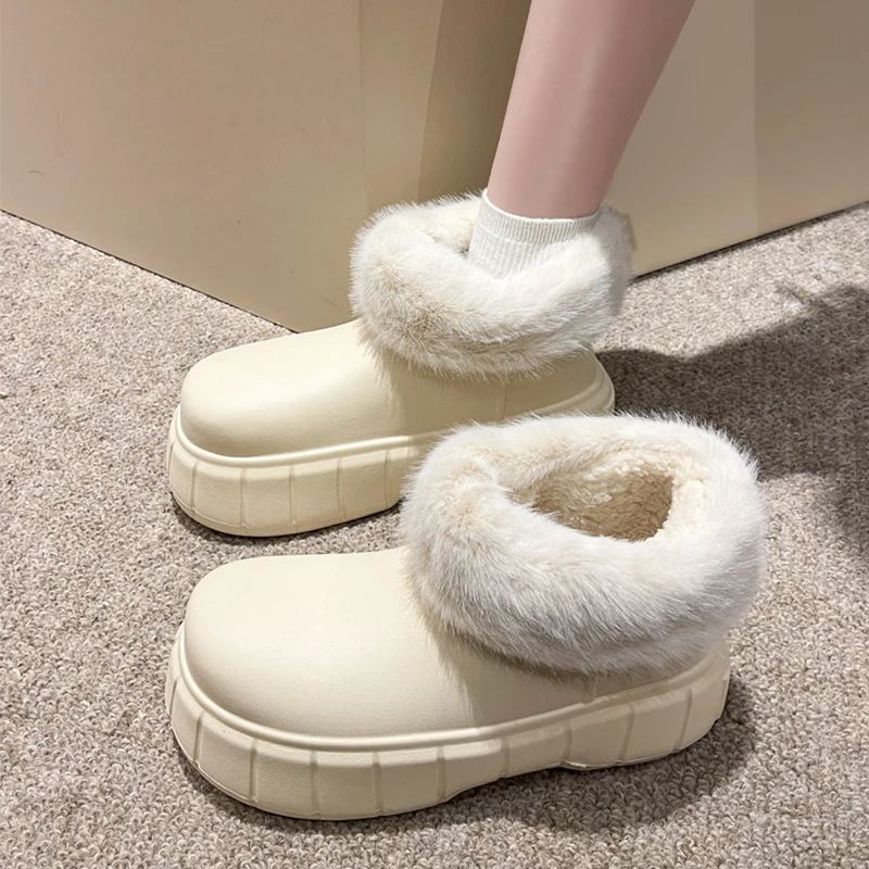 

Брендовая женская обувь, сапоги на среднем каблуке, австралийская зимняя обувь, сабо на платформе, модная обувь на плоской подошве для снежной Лолиты, женские тапочки из искусственной кожи, 2023