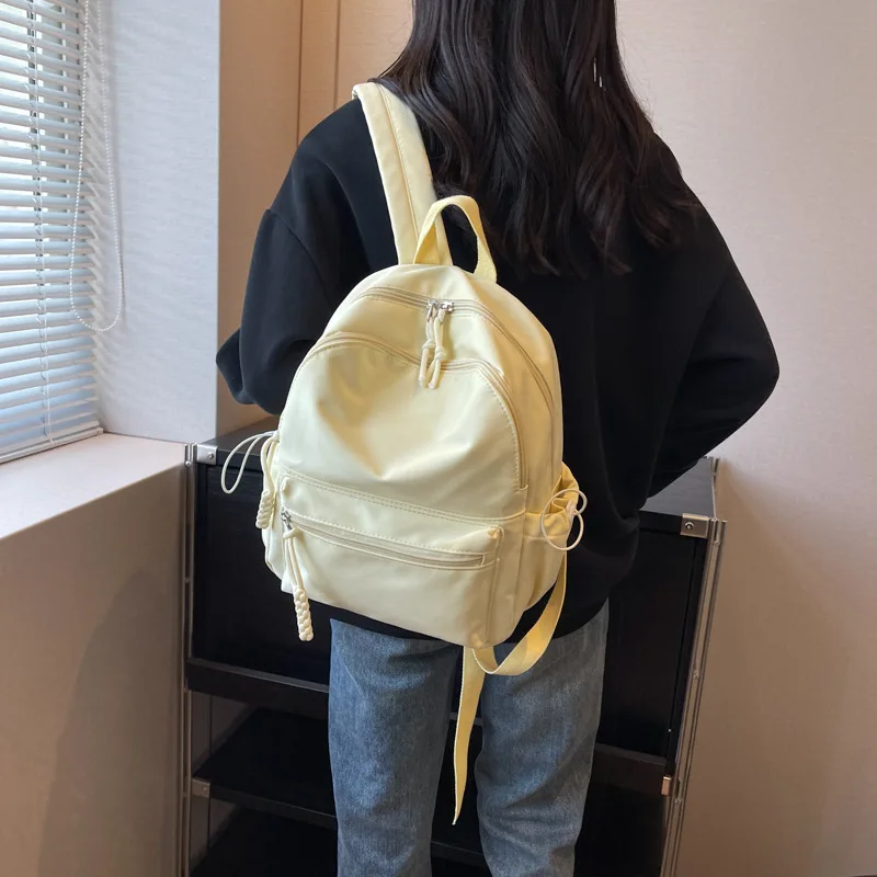 Women's 2024 New Backpack Versatile Fashion Solid Color Backpack Mini Small and Minimalist Mochila