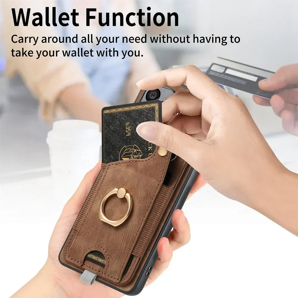 Luxury Leather Card Holder Magnetic Back Case