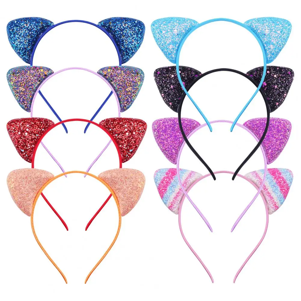 Chic Girls Headband Heavy Duty Candy Color Lovely Cat Ear Princess Hair Hairband  Lightweight Girls Hair Band Headwear mini summer dresses casual women preppy sweet simple korean style puff sleeve elegant lovely a line solid new empire ladies chic