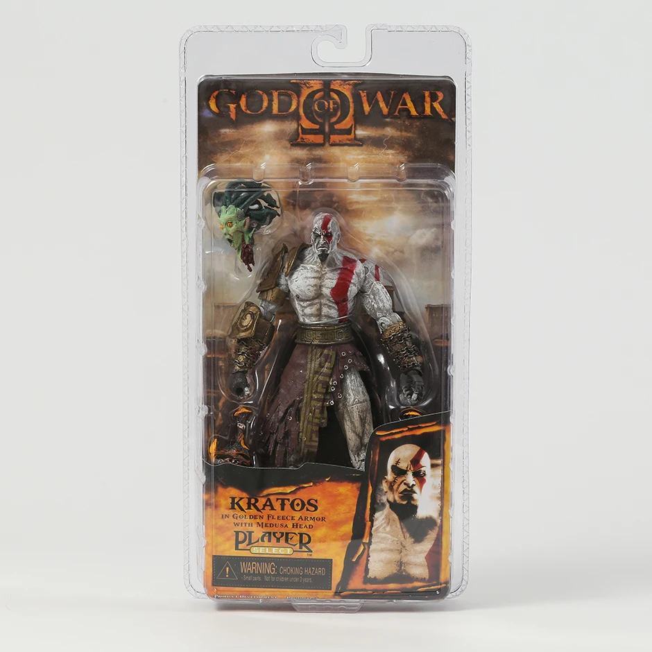 Neca God of War 2 Kratos Golden Fleece Armor Medusa Head 7 Game Action  Figure