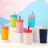 12oz Portable Thermos Cup Coffee Mug Stainless Steel Vacuum Flask Cold&Hot Sport Cup Car Cup with Straw Travel Mug Insulated Cup