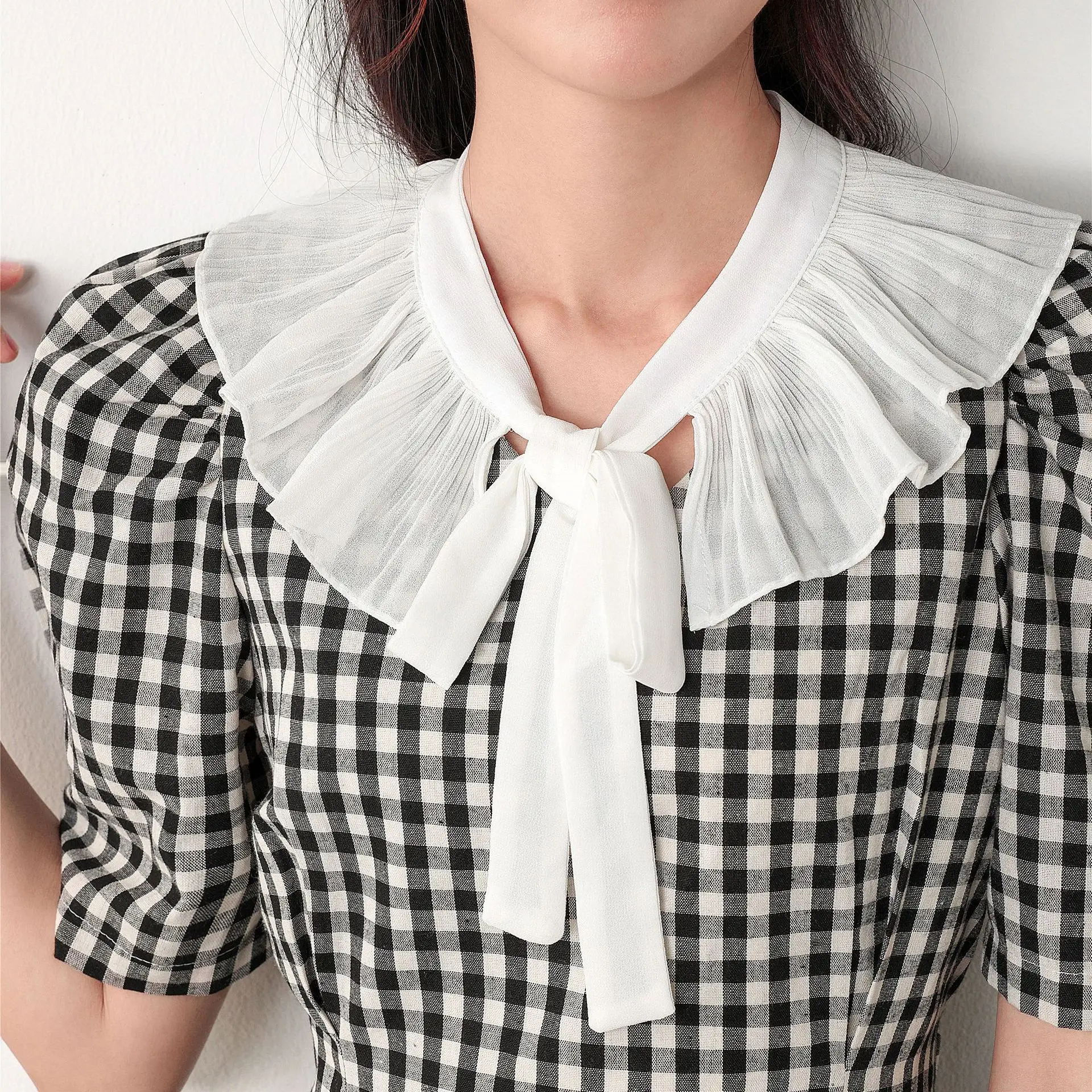 

Lace Floral False Collar Summer Dress Shirt Detachable Collar Decorative Removable Clothing Shoulder Wraps Fake Collar Cape