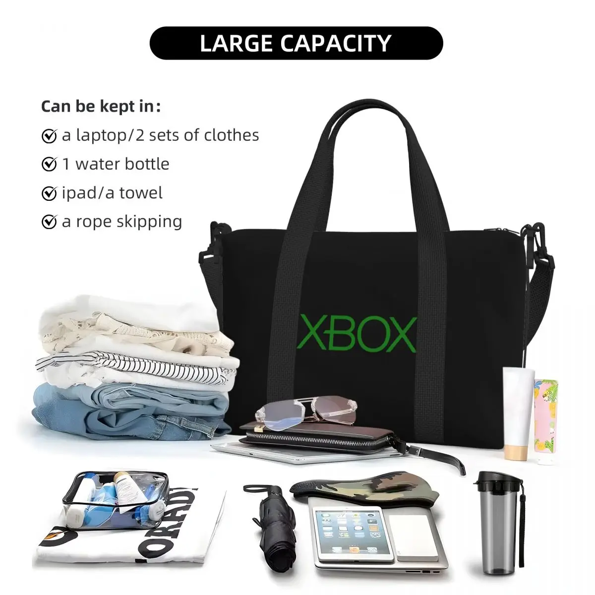 Classic Xbox Grocery Shopping Tote Bags Women Big Capacity Game Gamer Gifts Gym Beach Travel Bags
