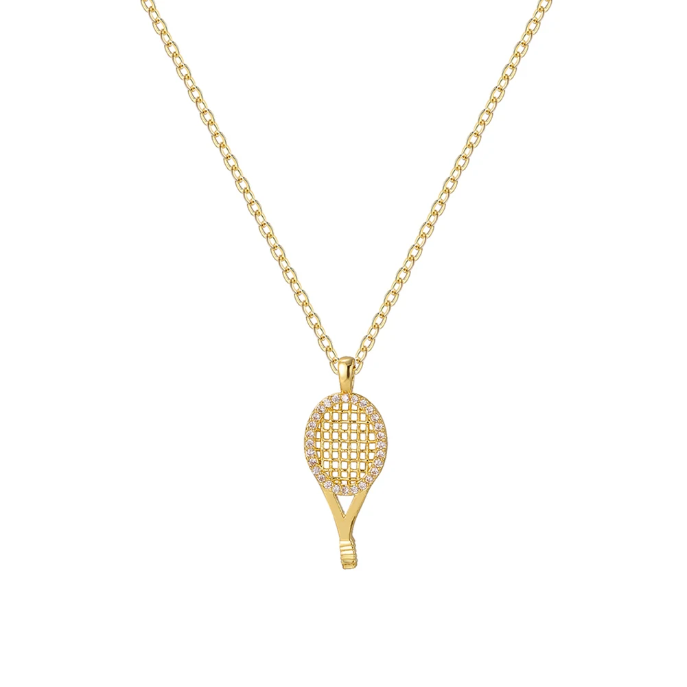 Sports Pendant Necklace Trendy Tennis Racket Pendant Necklace Sports Series Charm Necklace Jewelry Gifts for Women