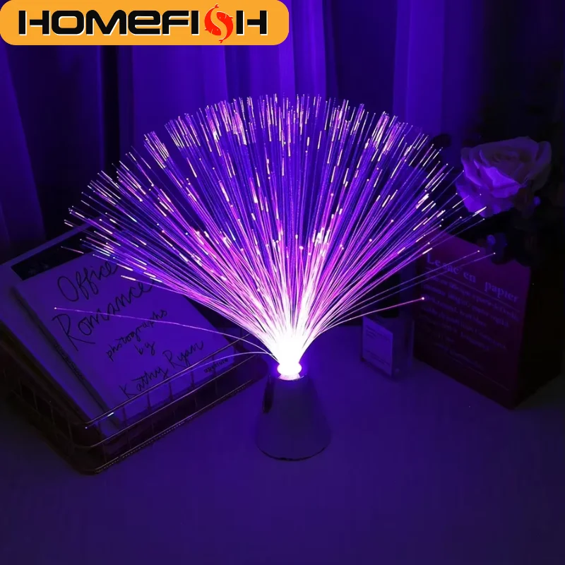 Lampe à fibres optiques LED 7 couleurs HOMEFISH, ciel étoilé, veilleuse pour les fêtes, mariage, centre de table, décoration de la maison, éclairage