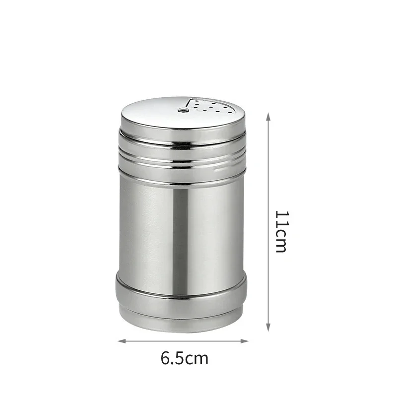 Seasoning Jar Stainless Steel Spice Jar Rotating Cover Barbecue Salt Sugar Bottle Shaker Pepper Home Kitchen