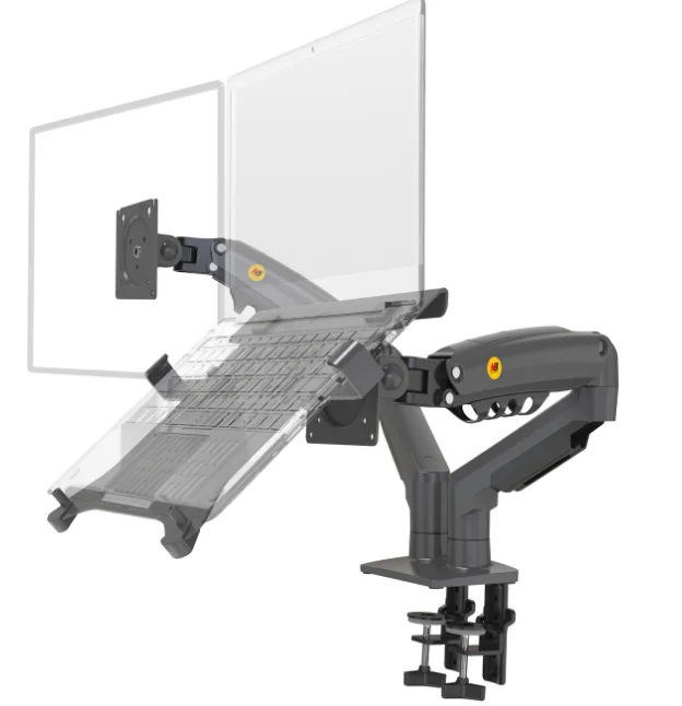 Adjustable Laptop and Monitor Desk Stand with Full Motion Gas Spring Mount
