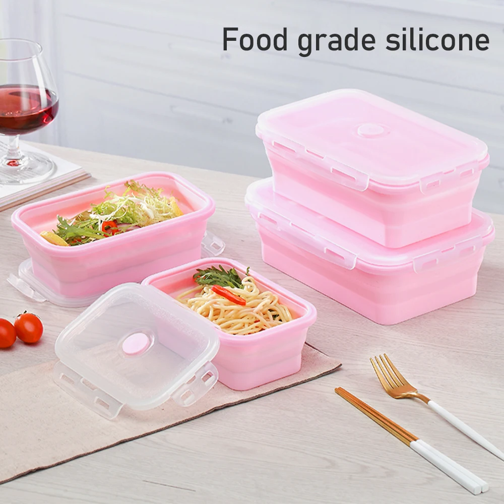 Portable Glass Picnic Lunch Box Microwave Usable Food Lunch Box with  Compartment Storage Container Large Capacity Pink - AliExpress