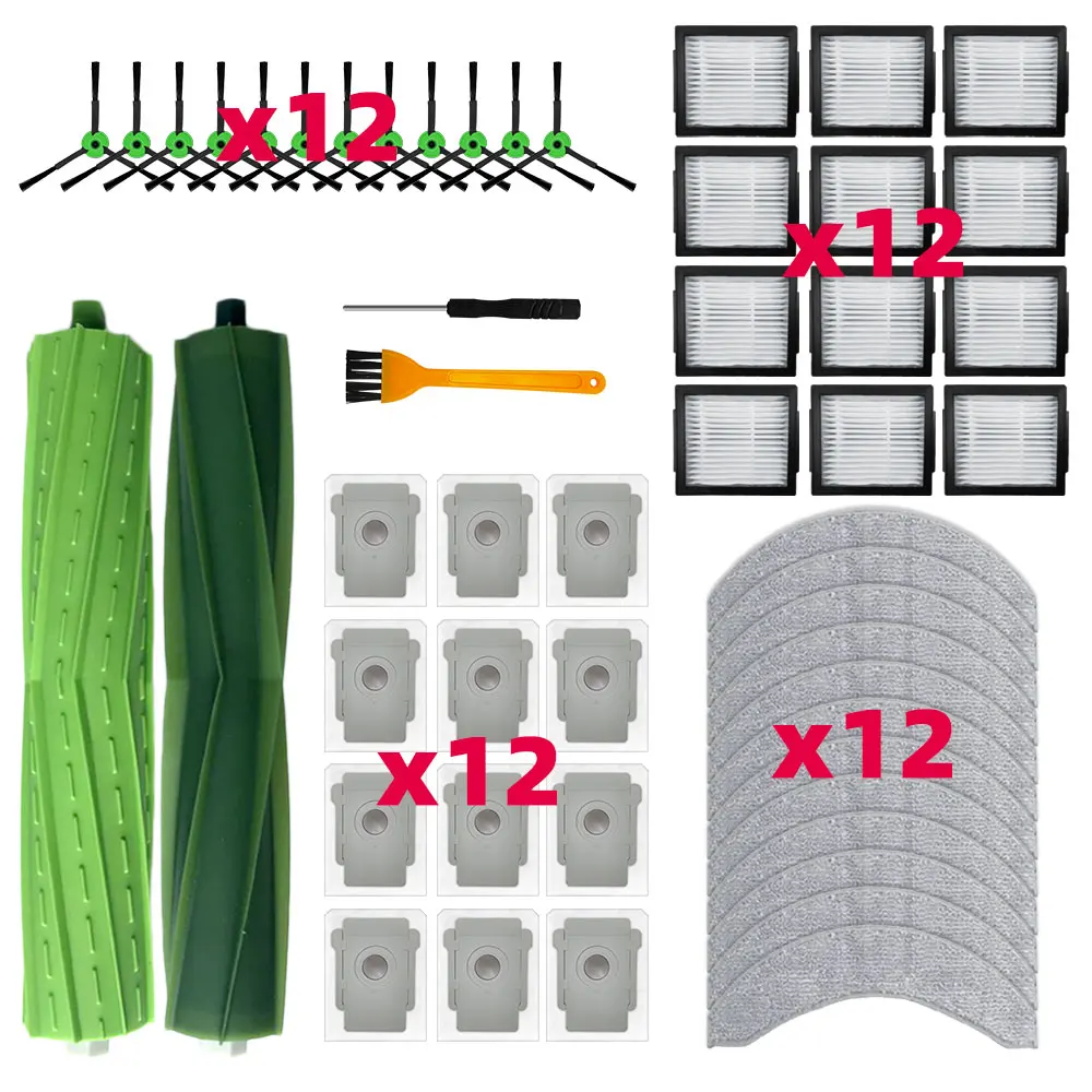 Ultimate Cleaning Accessories Kit: Main Brush, Side Brushes, HEPA Filters, Mop Cloths, and Dust Bags