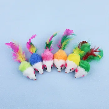 Feather Plush Mouse Cat Toy 1