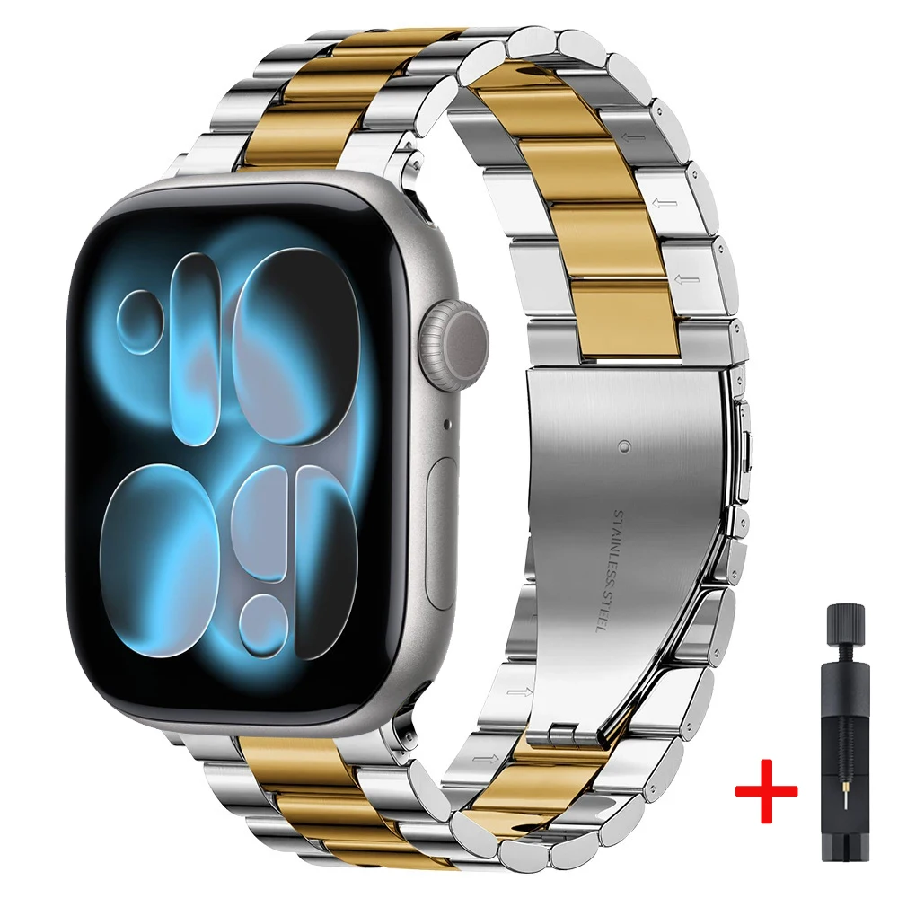 Elegant Metal Bracelet for Apple Watch - Fashionable Strap and Belt Accessory