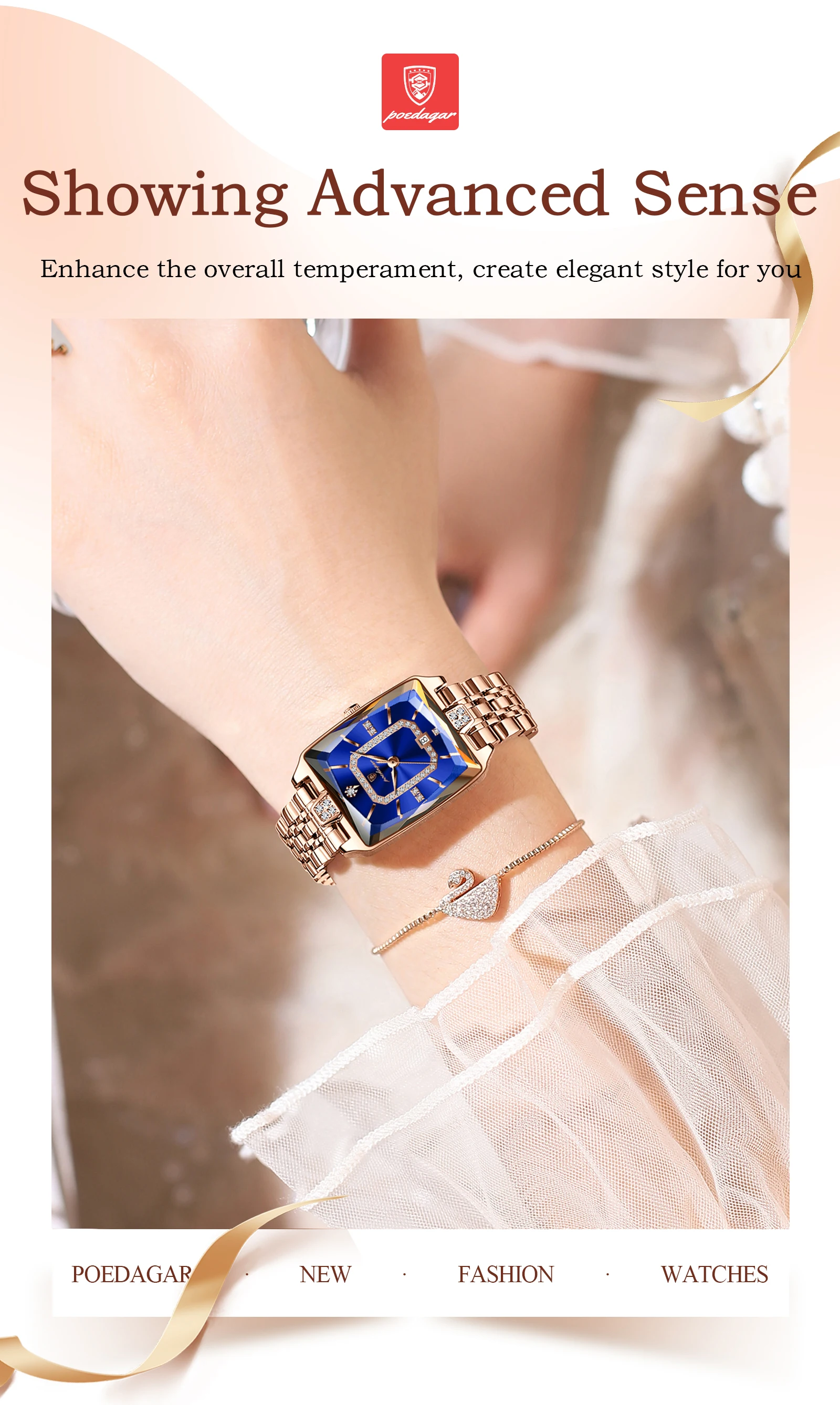 POEDAGAR Luxury Casual Ladies Watch Stainless Steel Waterproof Date Fashion Woman Wristwatch High Quality Quartz Women's Watches