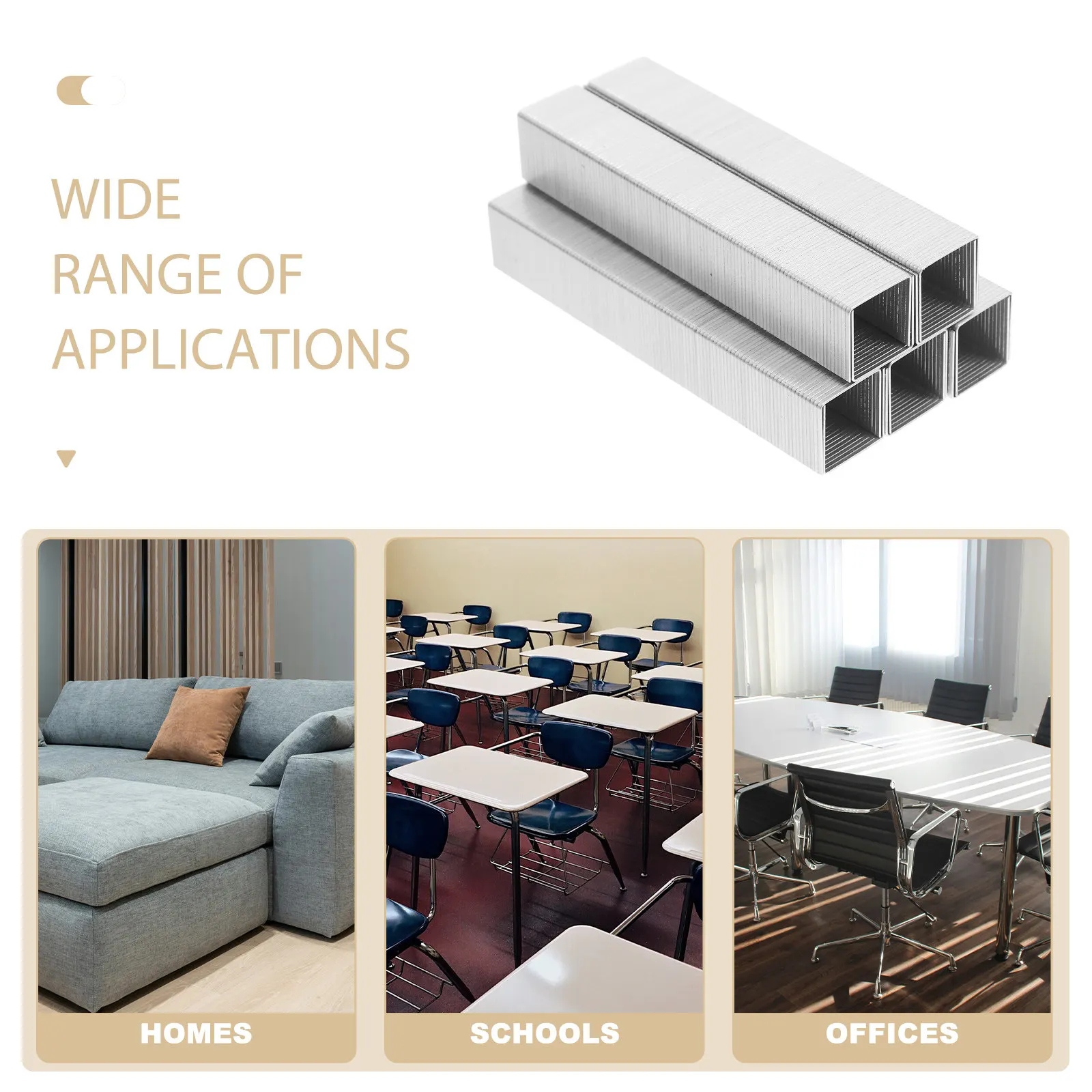 1000Pcs 표준 스테이플 헤비 듀티 스틸 리필 종이 바인딩용 사무실 학교 가정용 녹 방지 스테이플 핀 유니버설