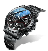 Montre samouraï noire étanche pour homme, montre personnalisée, montre portable de luxe, mode d'affaires 6