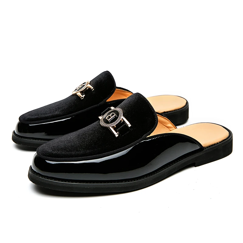 Leather Casual Shoes For Men Luxury Black Mules Fashion Flats Summer Breathable Outdoor Slippers Male Slip On Loafers Designer 4