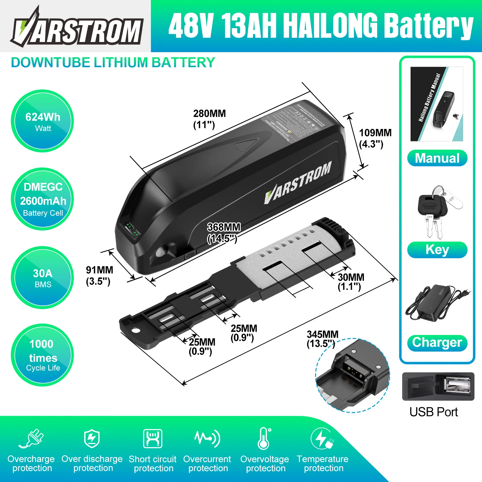 48V13Ah 624Wh