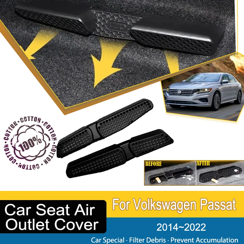 

Car Air Condition Vent Covers For VW Volkswagen Passat B8 2014~2022 ABS Under Seat Moulding Outler Films Styling Car Accessories