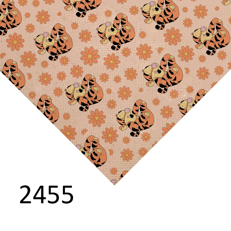 20*33cm DIY bow material A4 cartoon print vinyl synthetic faux synthetic winnie the pooh leather sheet 687 