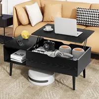 Lift Top Coffee Tables for Living Room, Small Modern Wooden Center Tables with Storage Shelf and Hidden Compartment 1