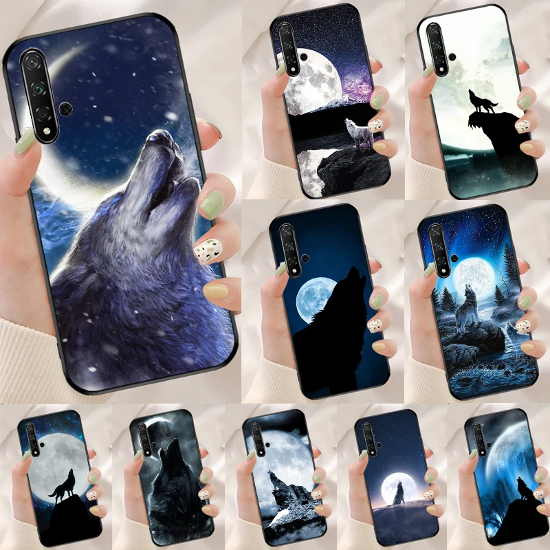 Custodia Moon Roaring Wolf Per Huawei Honor 70 50 X8 X9A Magic5 90 Lite P20 P30 P40 P60 Pro P Smart Nova 5T Cover