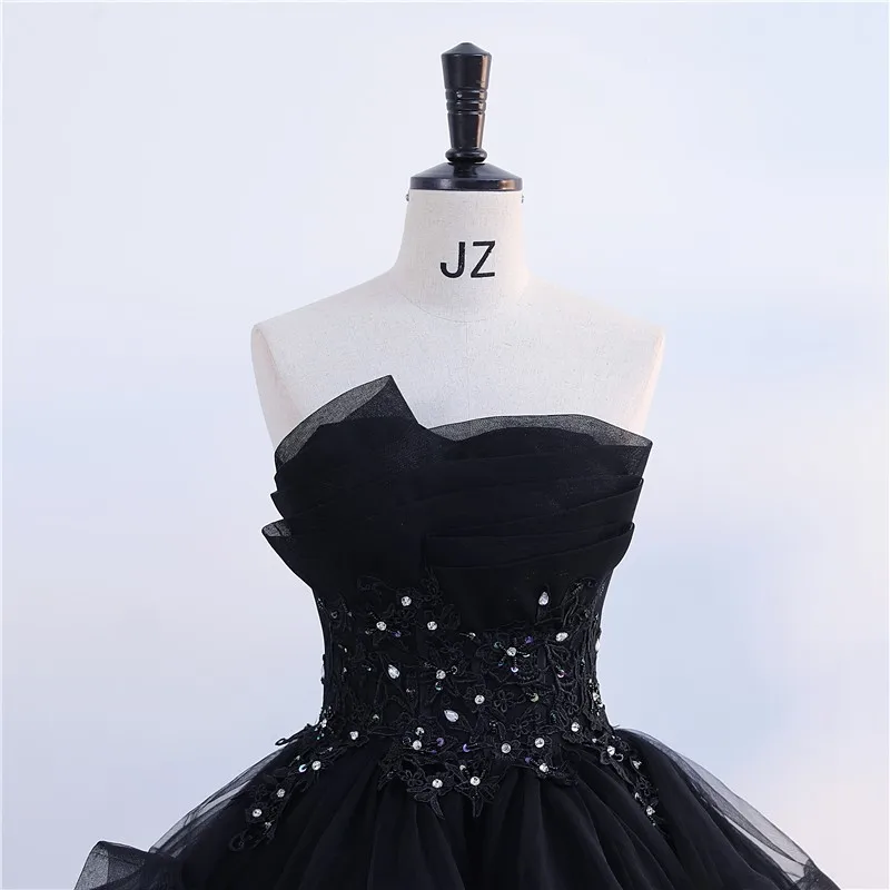 Winter New Black Strapless Party Dress Noble Vestidos Quinceanera Dresses Classic Prom Ball Gown Customize Ashley Gloria
