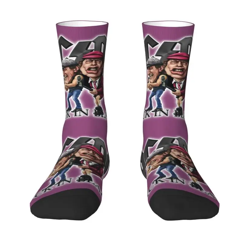 

Funny Mens Heavy Metal Rock AC DC Dress Socks Unisex Warm Comfortable 3D Printing Crew Socks