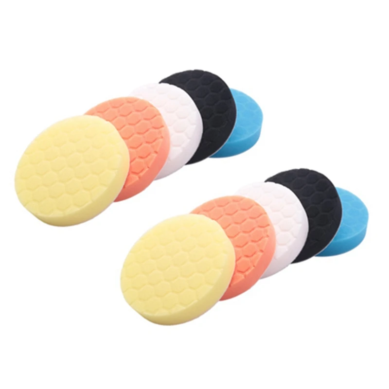 

5Inch (125Mm) Polishing Pad Kit For Car Polisher Pack Of 10Pcs Replacement Accessories