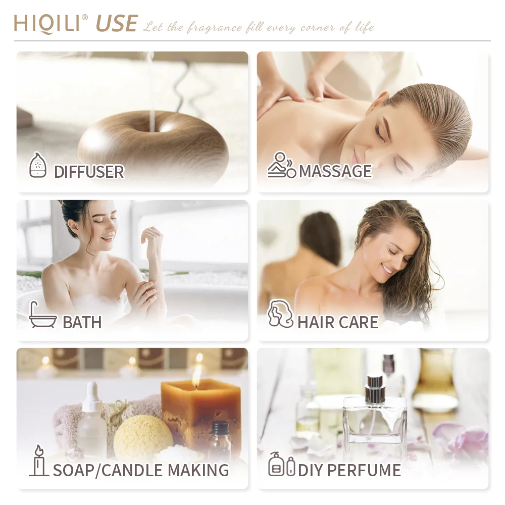 HIQILI 10ML Fragrance Oils,TOP 6 Gift Set, 100% Pure Perfume Oil for Aromatherapy | Car Diffusion,Candle Making,Hair Care,DIY