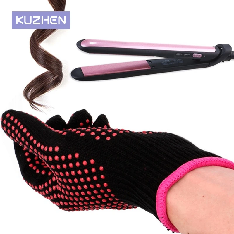 

1pcs New Double-sided Hair Straightener Curling Tong Hairdressing Heat Resistant Finger Gloves Hair Salon Tools