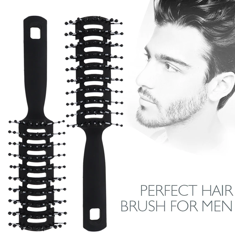 

Professional Rib Comb For Men Boy Fluffy Hair Brush Scalp Massage Curling Hairbrush