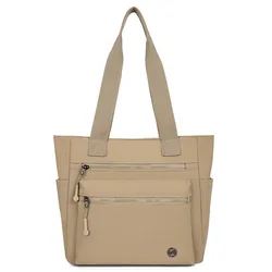 Eco - Friendly Waterproof Canvas Tote Bag - Large Capacity Shoulder Handbag (Khaki)