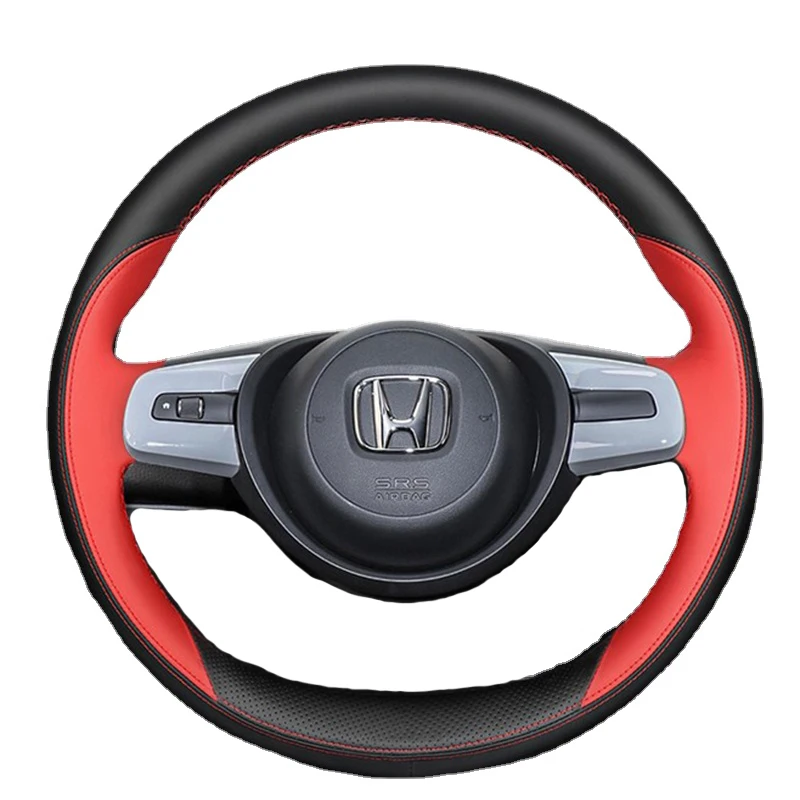 

Customized Hand Sewing Braid Car Steering Wheel Cover for Honda Accord Jazz CRV Genuine Leather Non-Slip Car Accessories 38cm