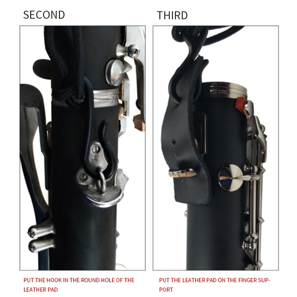 A51Q-Saxophone Neck Strap Soft Padded Shoulder Strap for Alto Tenor Soprano Saxophone Oboe Clarinet Adjustable Length 43-58cm