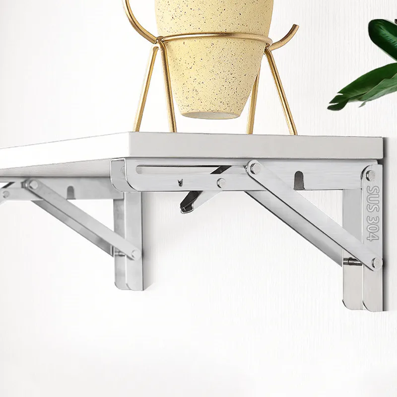 Triangle Folding Angle Bracket folding shelf bracket shelf bracket Multiple Sizes Heavy Support Adjustable Wall Shelves Mounted Table Shelves Home Hardware 2Pcs