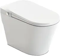 Elongated Smart Toilet Bidet in White with Auto Open Auto Close Auto Flush and Heated Seat  squat toilet 1