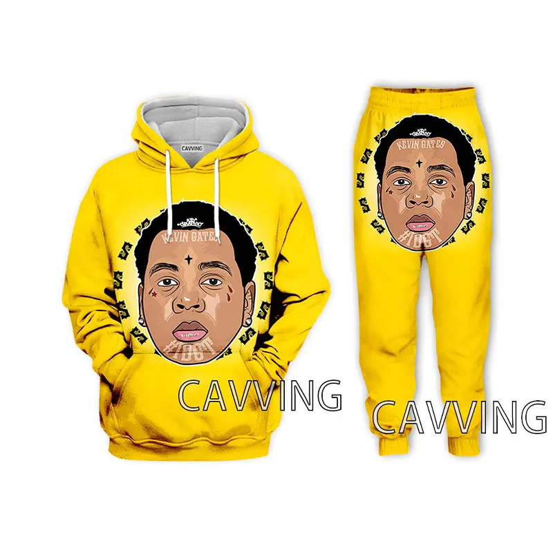New Fashion 3D Print  Kevin Gates  Hoodies/Hooded Sweatshirts + Pants Trousers Suit Clothes Two-Pieces Sets  U01 2