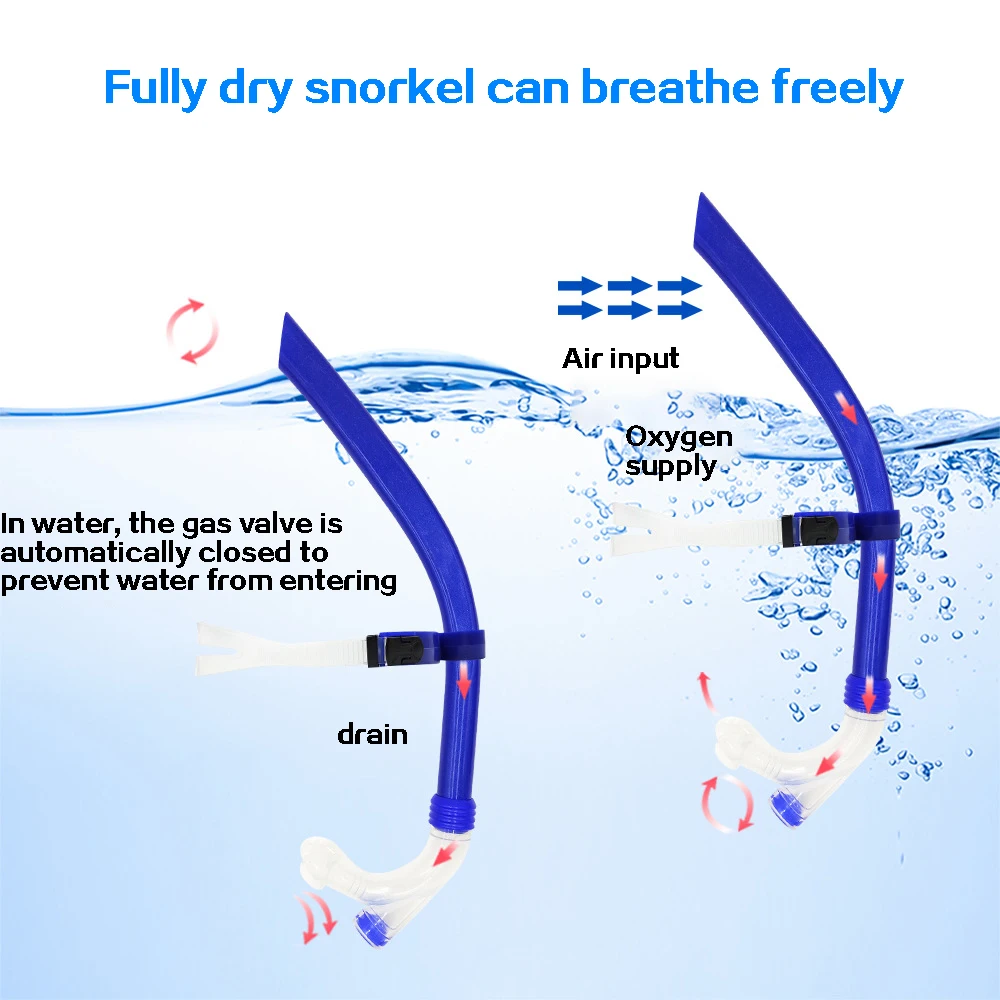Professional Silicone Snorkel, Dry Breathing Tube, Skin Diving, Dry Snorkel, Free Diving Snorkeling Equipment, Swimming Air Tube 6