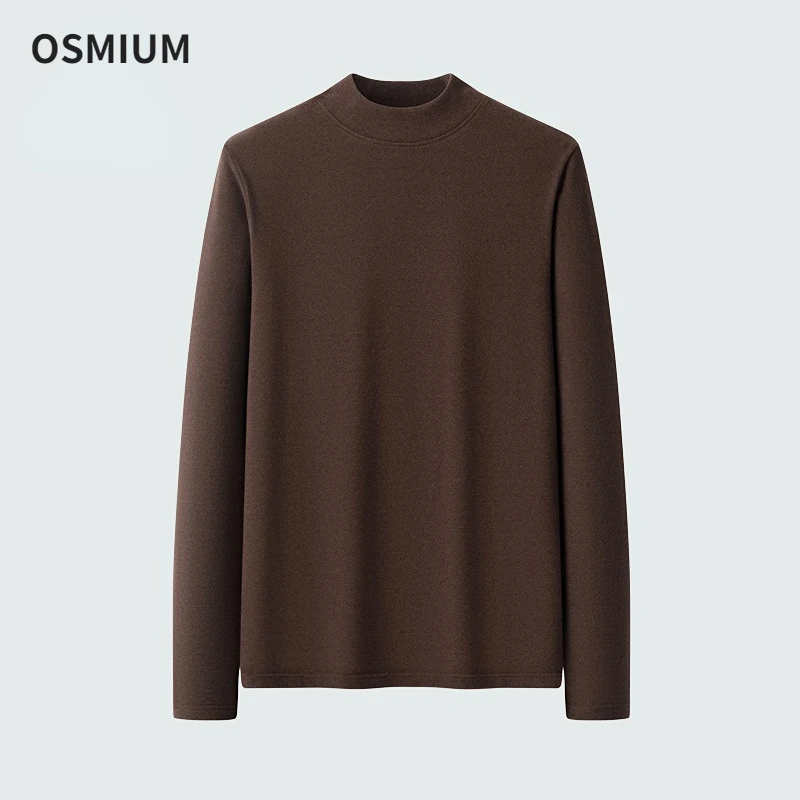 

Mens Winter T Shirt Undershirt Round Neck Warm Casual Slim Fit Knitwear Worsted Long Sleeve Tshirt Brown White Boys Tops Xxxl