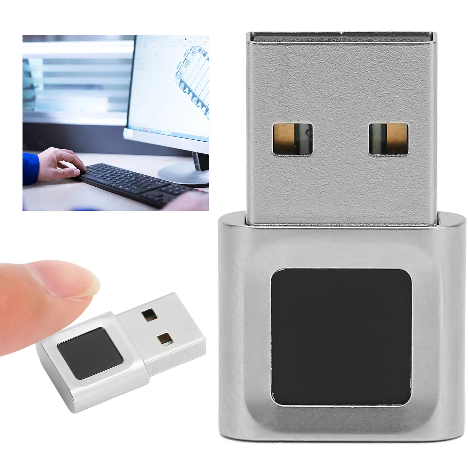 USB Fingerprint Reader Fast Matching Easy Small Size Plug and Play USB Fingerprint Sensor High Sensitivity for PC