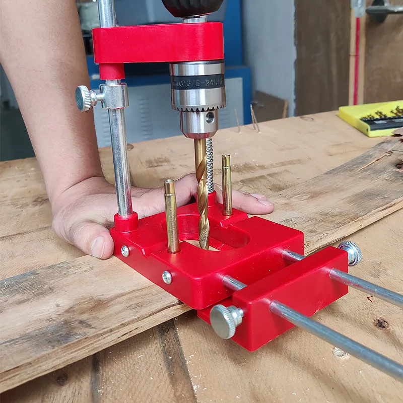 Carpentry Locator Woodworking Drill Locator Holder Woodworking Boring Machinery Wood Accurate Bench Drilling Tools