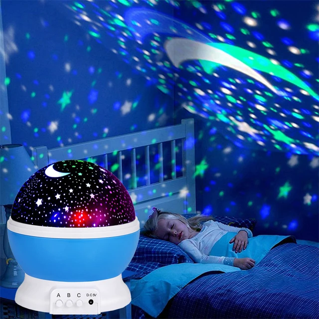 Night Lamp Projector Starry Sky Night Light Projector Baby Lamp Decor Rotating Starry Nursery Moon Galaxy Projector Table Light 2