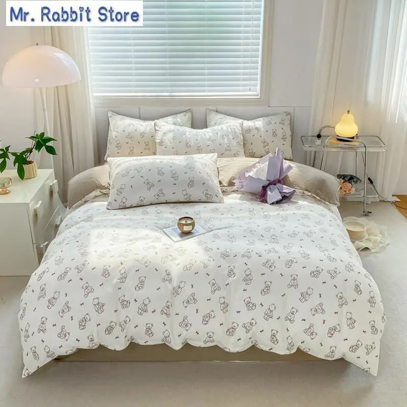 

Summer Cotton Cover Quilt Sets Comforter Sets Bed Sheets Set Bed Linen Bedding Sets Duvet Cover Set Quilt Queen King Size Washed