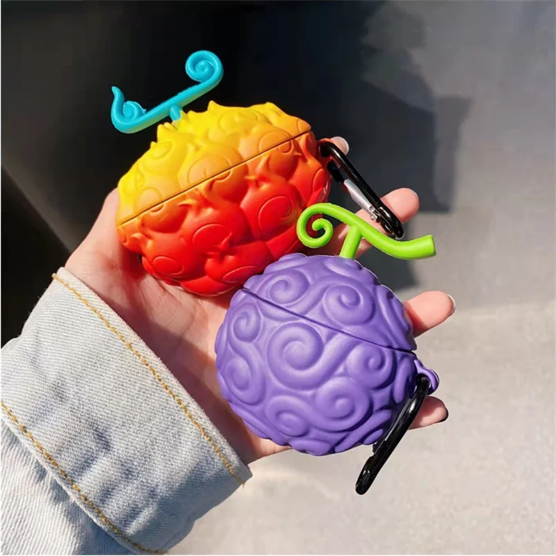 Anime One Piece 3D Devil Fruit Silicone Earphone Case for Airpods 3 2021 Wrieless Headphone Protectiv Soft Cover Airpods 1 2 Pro