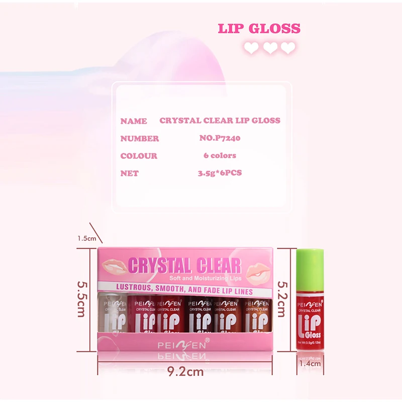 Efficient Nourishing Lipgloss Long Lasting Moisturizing Jelly Lip-oil Not Easy Stick Cup Lipglaze Lipcare Makeup Products 6pcs lip makeup lip glaze lip gloss lip oil