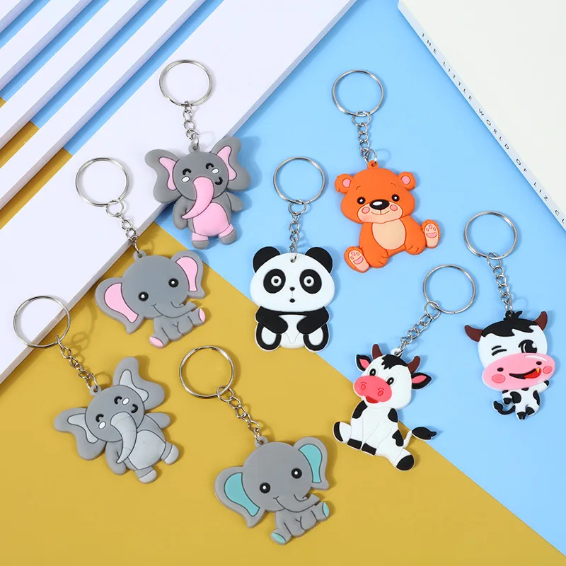 10 Pcs Creative cute cartoon keychain Metal jewelry Animal Panda Keychain  Girls bag ornaments accessories gift - AliExpress