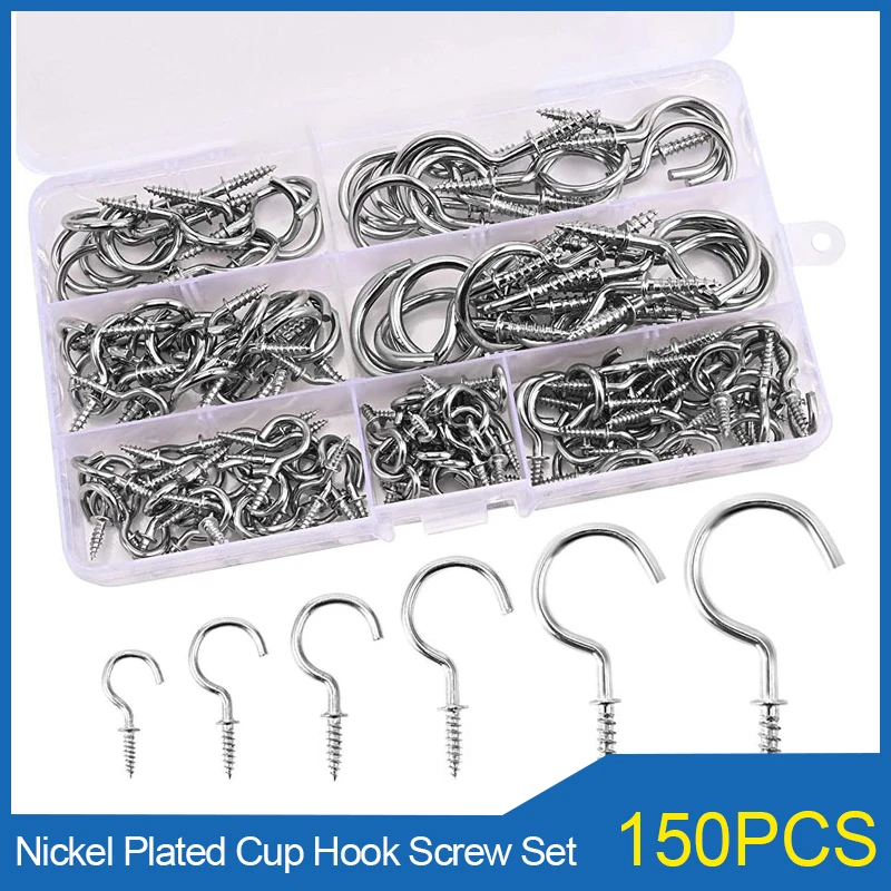 

150 шт., настенные крючки с овечьими глазами, с никелевым покрытием