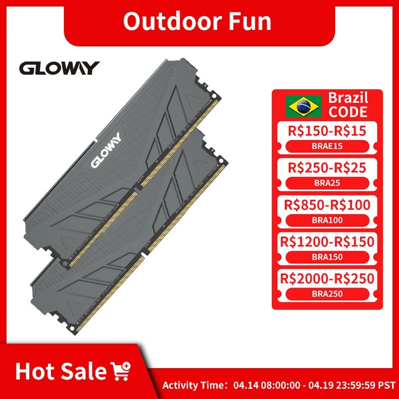 Gloway G1 series DDR4 8GB 16GB 3200MHZ 8GBx2pcs 16GBx2pcs 1.35V  Desktop  memoria ram ddr4 with Heatsink Games