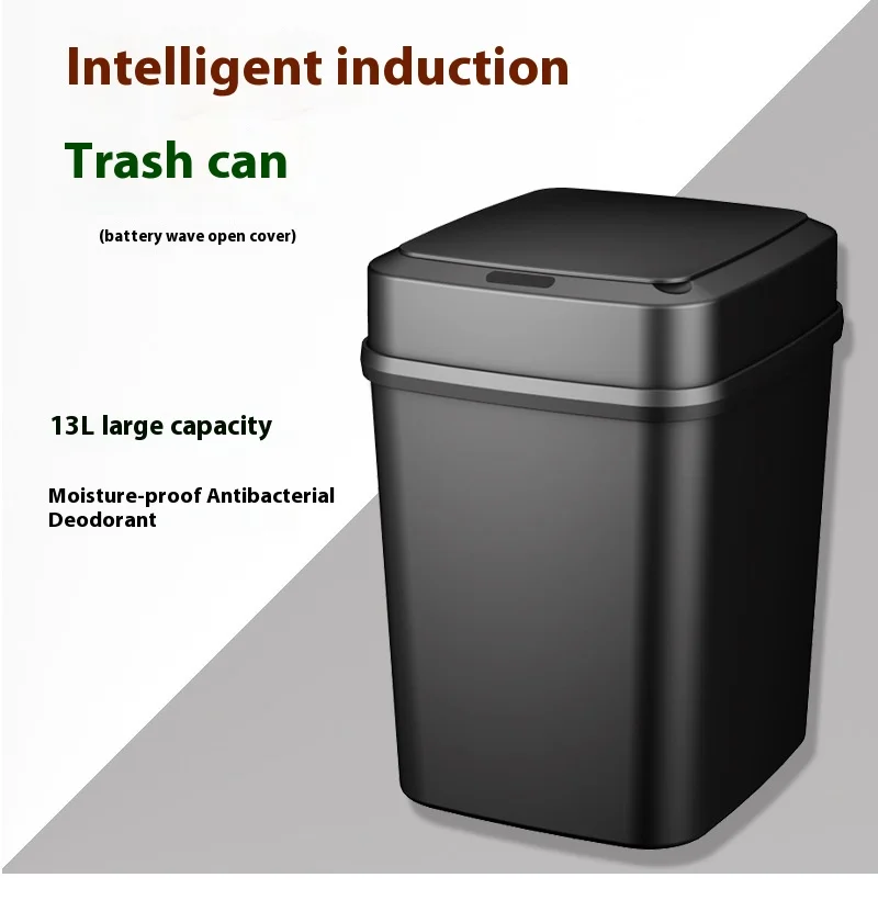 2025 NEW Kitchen Trash Can 14L Bathroom Touch-free Trash Can Bathroom Smart Trash Can Trash Can Smart Trash Can Kitchen